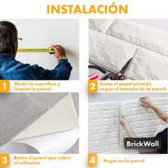 BRICKWALL® - PAPELES PINTADOS AUTOADHESIVOS 3D