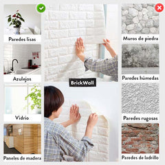 BRICKWALL® - PAPELES PINTADOS AUTOADHESIVOS 3D